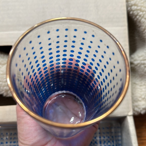 Hazel-ware Atlas  Vintage gold rim glasses set of 8 - 11 oz original box - Picture 6 of 6